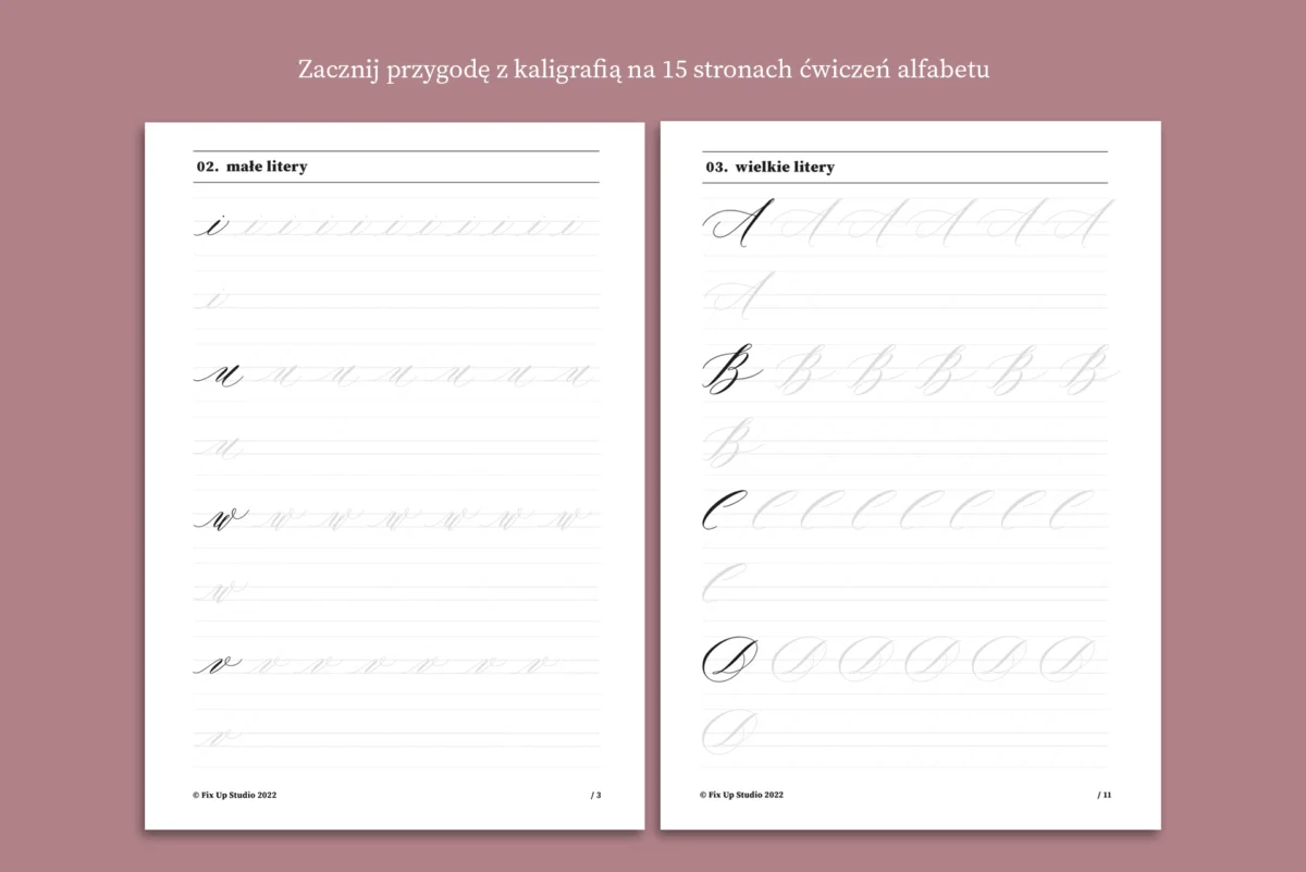 Kaligrafia – Alfabet – Ćwiczenia dla początkujących – Fix Up Studio